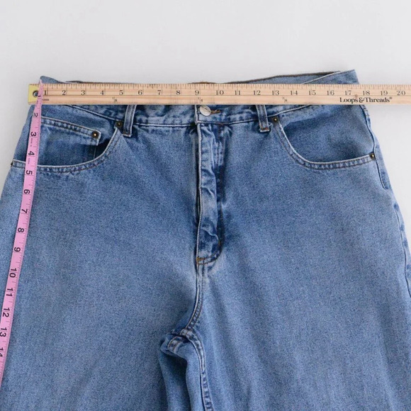 Vintage 90S Nevada Blue Light Wash 100% Cotton Straight Leg Denim Jeans Size 38 - Picture 4 of 14